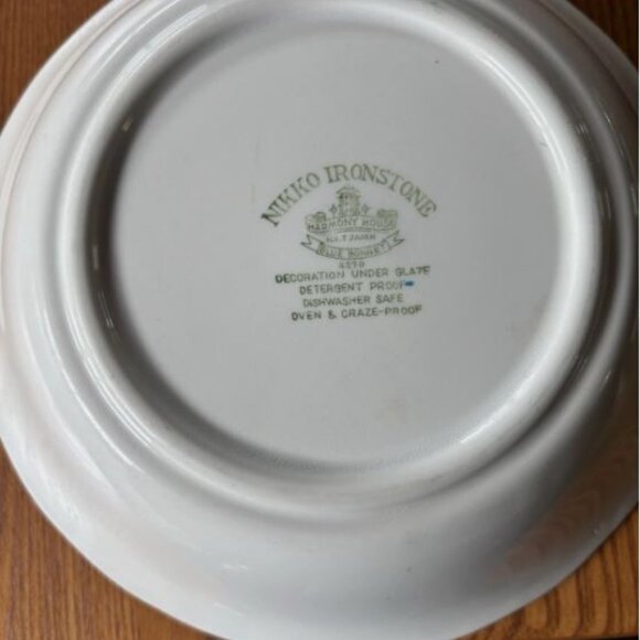 Nikko Ironstone 9" Blue Bonnet Pattern Serving Bowl 1960s Harmony House China - Picture 2 of 3